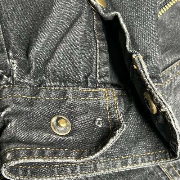 Duke Haband Jacket Mens XL Denim Blue Aztec Lined Full Zip Workwear Western - Picture 6 of 14